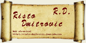 Risto Dmitrović vizit kartica